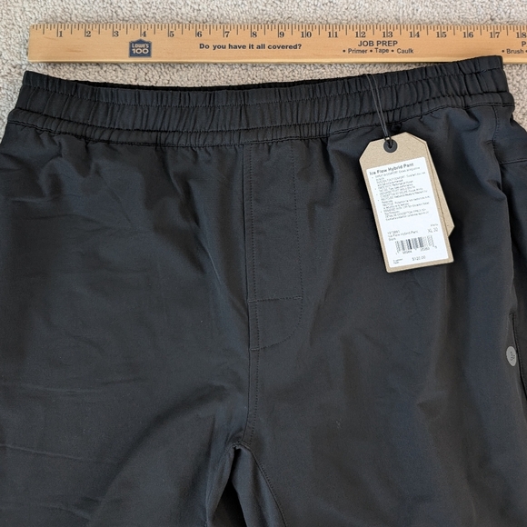 PrAna Ice Flow Hybrid Pant Black Mens Slim Elastic Waist Wicking Hybrid UPF 50 - Picture 14 of 15